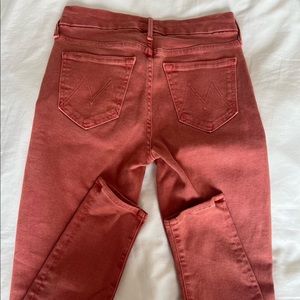 MOTHER denim skinny jean size 24! Rustic red color